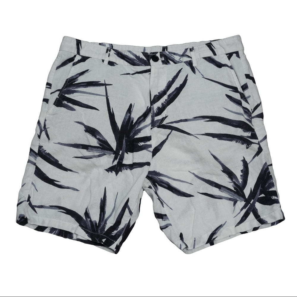 Zara Man Linen Palm Shorts Waist 34
